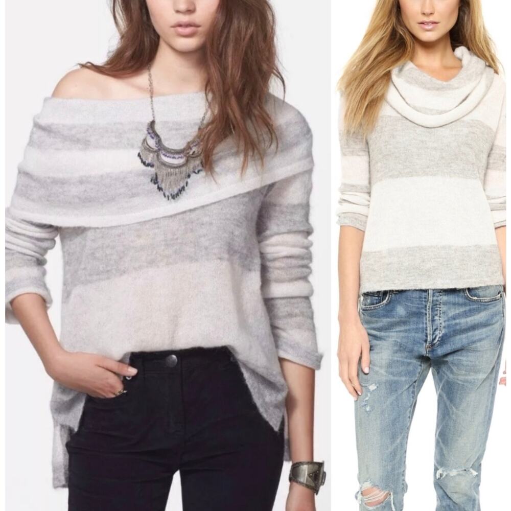 Free People / Lulu Rugby - Stripe Cowl Neck Sweater / sz S‎